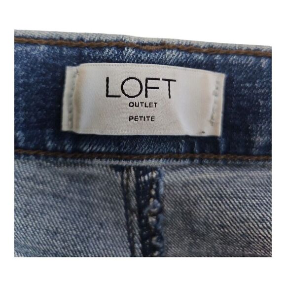 Loft Outlet Front Seam Straight Leg Jeans Petite Size 0 - Picture 7 of 10